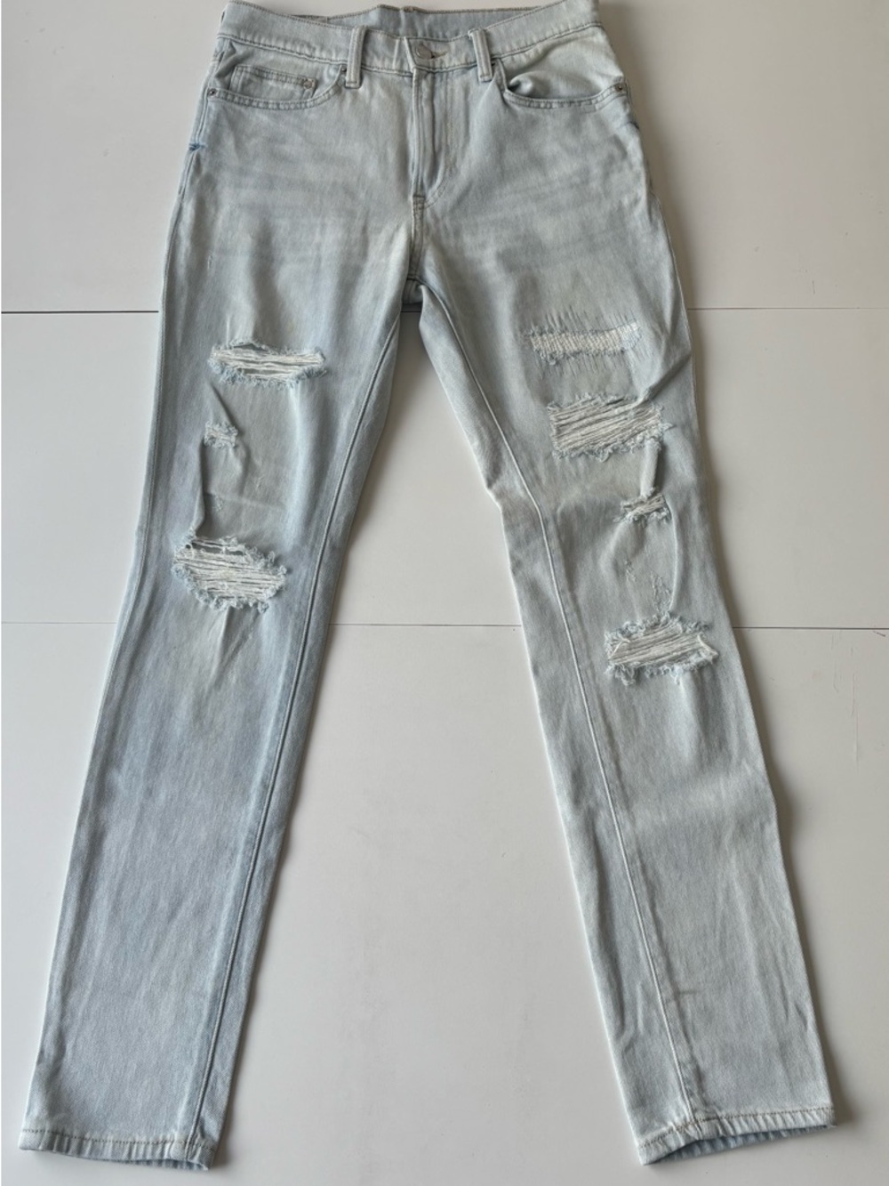H&M Light Blue Distressed Skinny Jeans